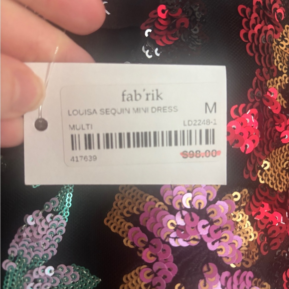 fab'rik Multicolor Floral Sequin Dress - Picture 4 of 5